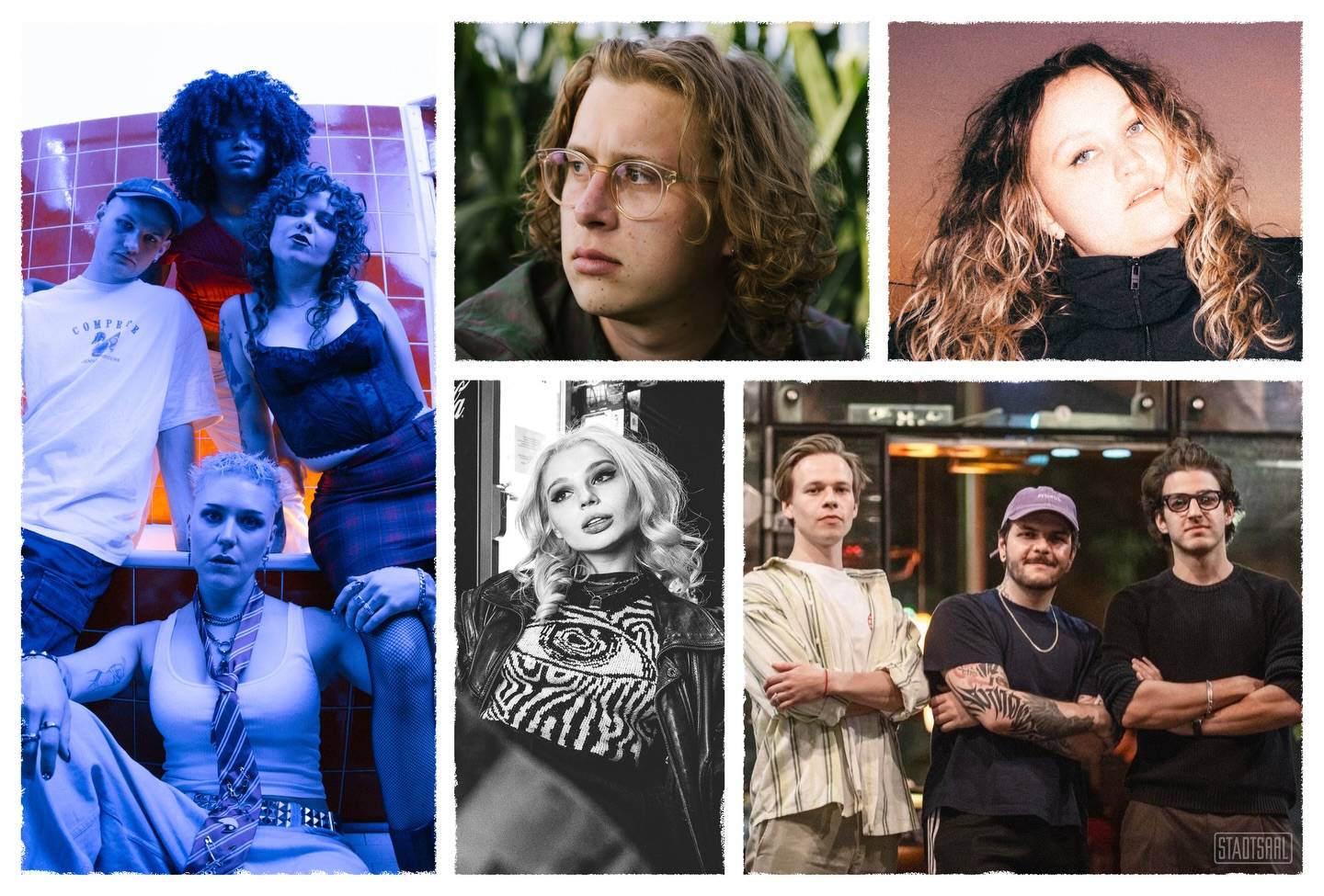 Außenansicht des Wiener Stadtsaals auf der Mariahilfer Straße bei Nacht mit festlicher Beleuchtung, rotem Teppich und einem großen Banner '15 JAHRE STADTSAAL – DAS JUBILÄUM 2026'